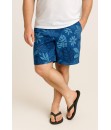 Short Estampado Elastano Plus Size Grande Bermuda praia Royal Folhas